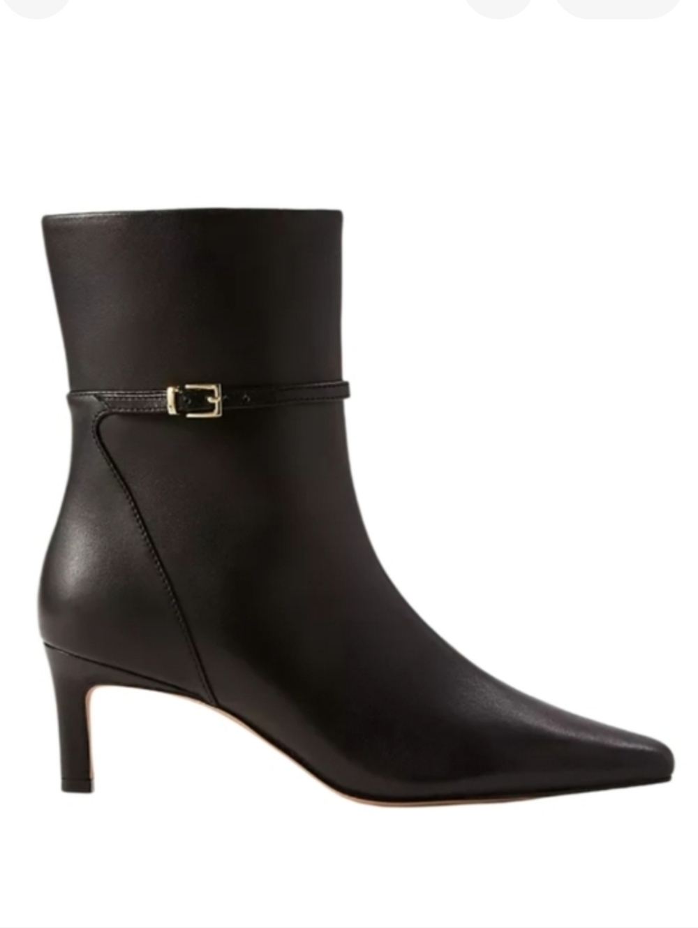 NEW! ANN TAYLOR Black Leather Chain Heeled Ankle Boots 9.